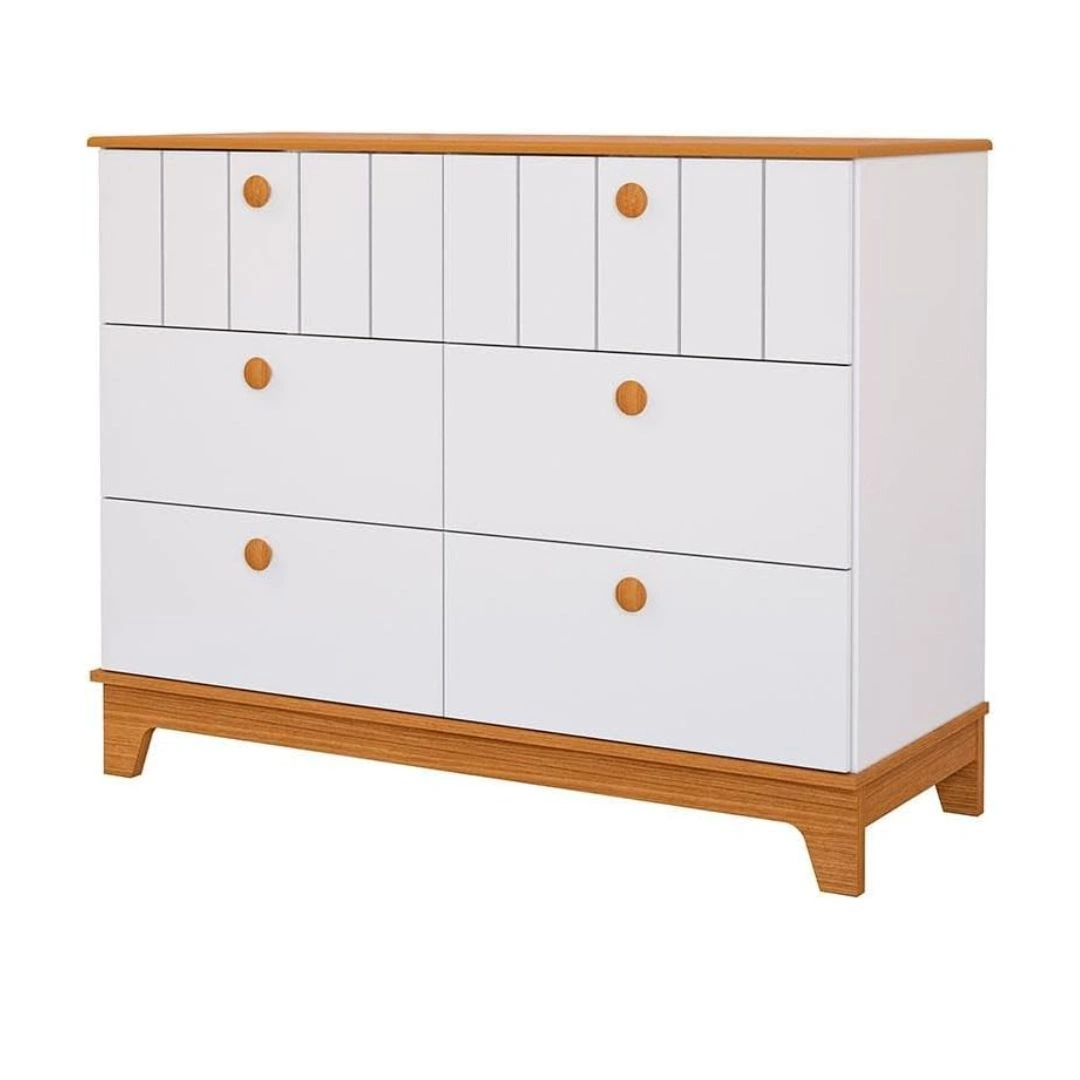 Cômoda Infantil 6 Gavetas com Pés 100% MDF Liza